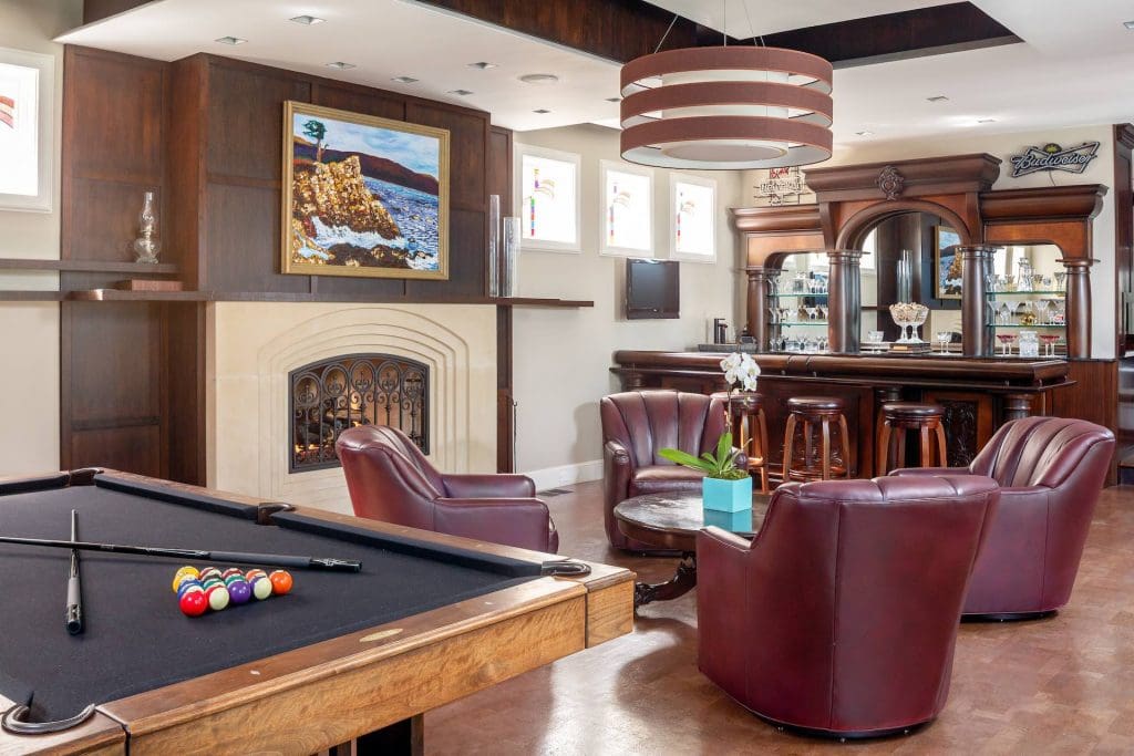 The family room, or, more accurately, the bar. 