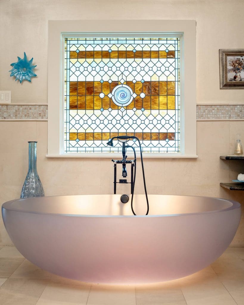 The home is an intriguing mix of old and new styles. 