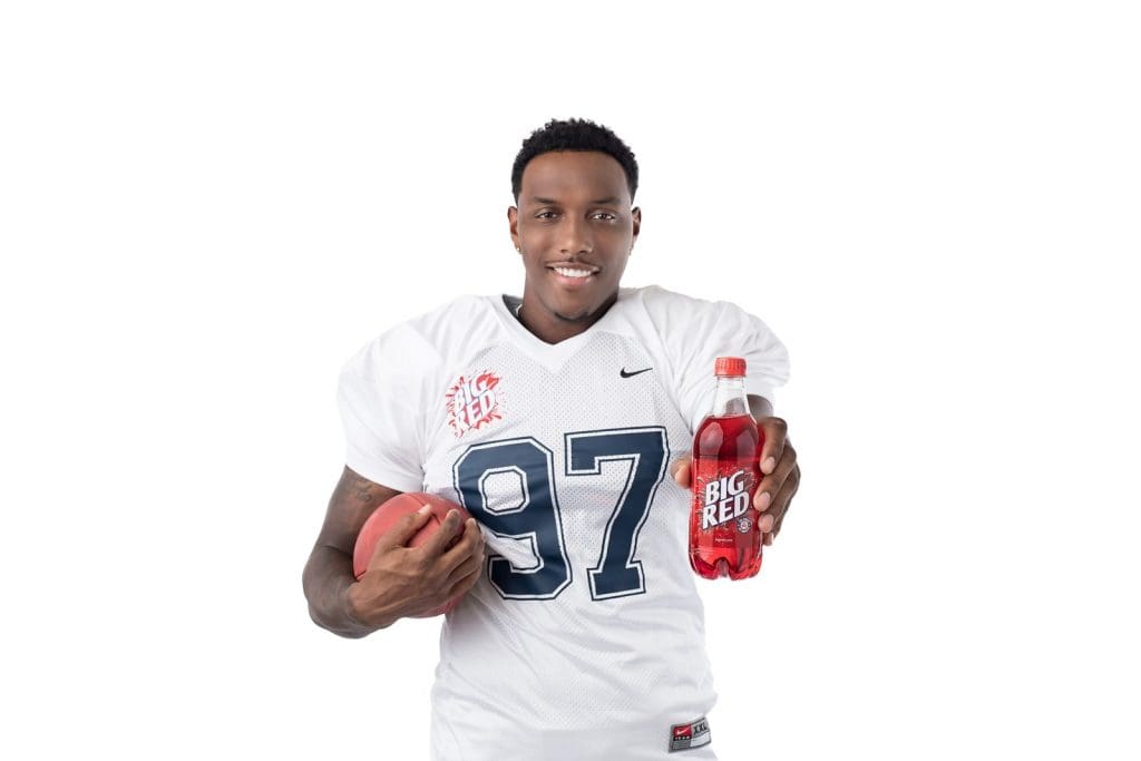 Taco Charlton has endorsement deals with Big Red and Taco Bueno. 