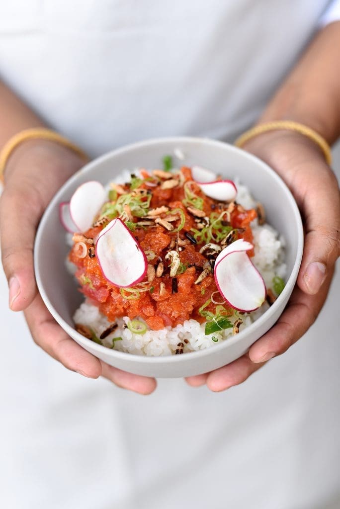 The chopped tuna bowl at Seaside Poke 