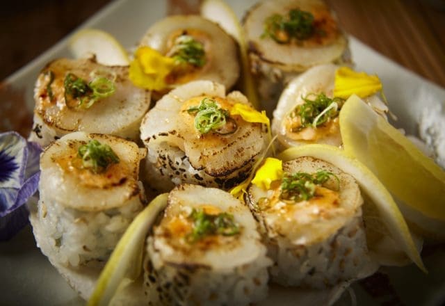 Roka Akor's Dynamite Scallop Maki is dynamite Christmas option. 