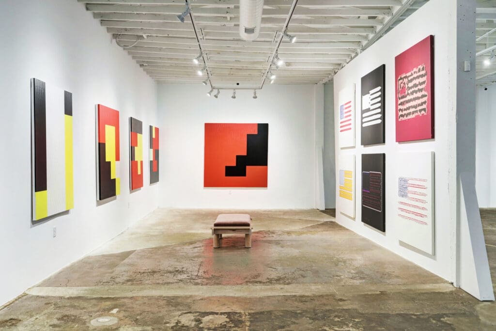 "Mark Flood: A Guide for Nude Investors" was a recent highlight of Reeves Art + Design's spring 2023 season. 