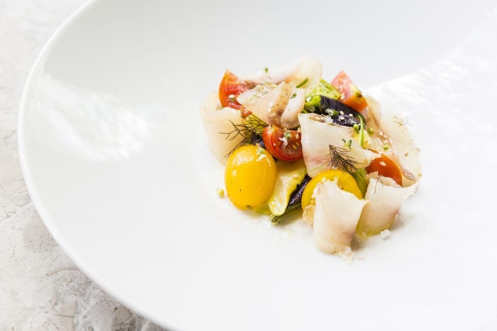 Szechuan peppercorn Cured Cobia Crudo