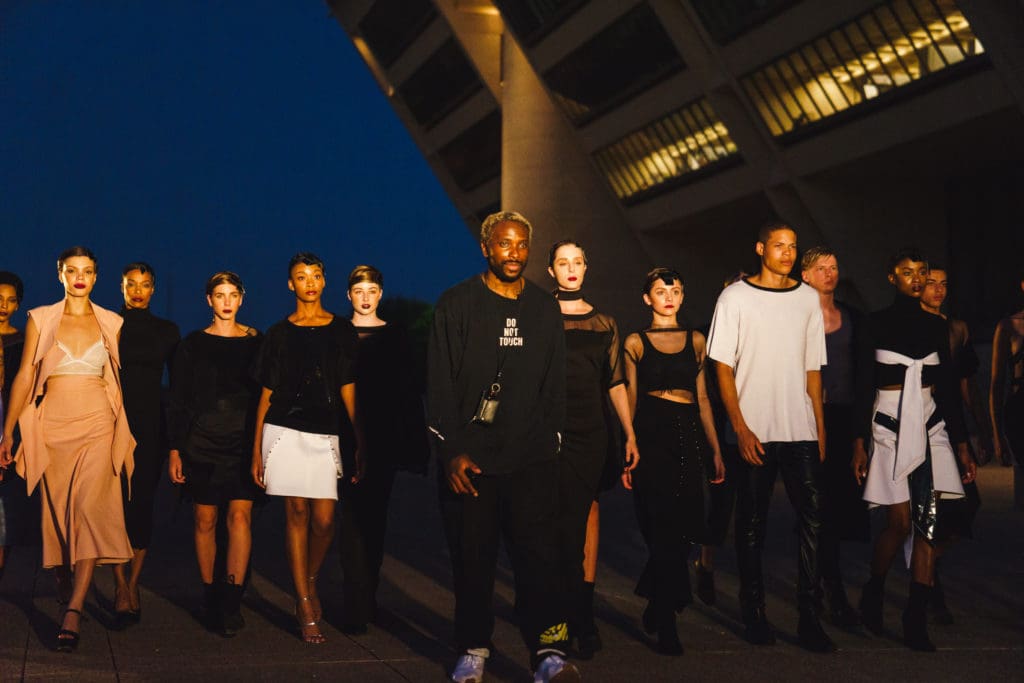Designer Charles Smith II with his "Delmar" collection