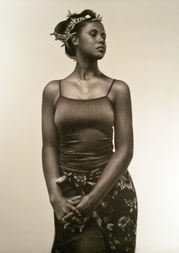 Kingsley Onyeiwu's "Age of Reasoning," 2016, at Hooks-Epstein Galleries