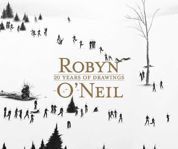 Robyn O’Neil's "Everything that stands will be at odds with its neighbor, and everything that falls will perish without grace.," 2003, appears on the cover of the artist's 20-year survey, a debut book from Archon Projects. 