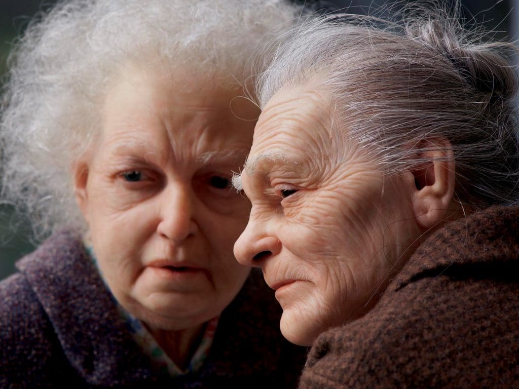 Ron Mueck's "Two Women" (detail), 2005, at the Museum of Fine Arts, Houston 