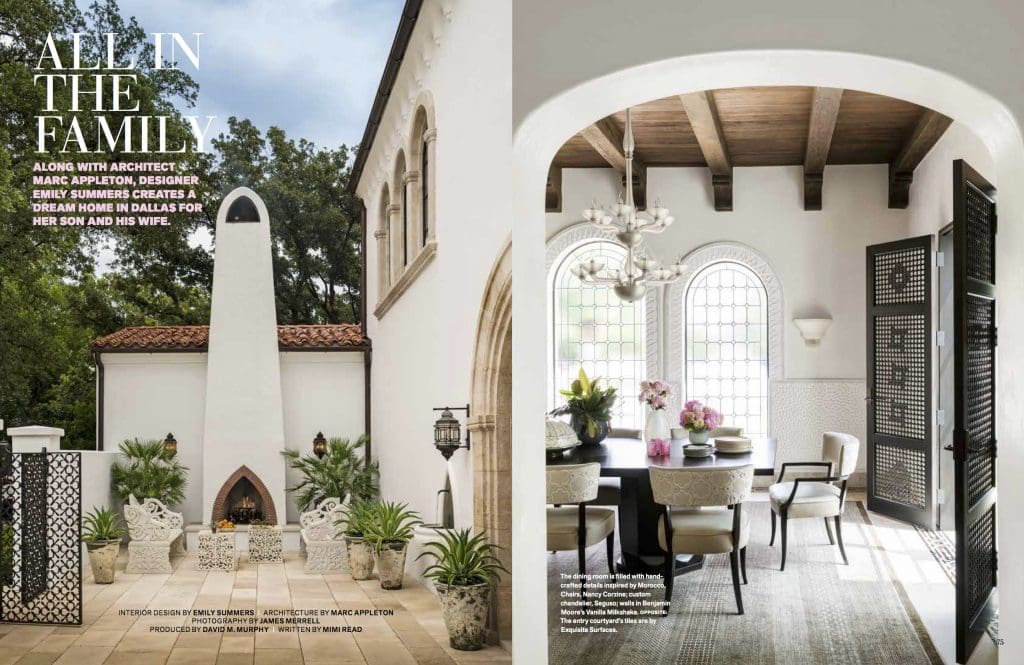 Veranda magazine gives a full spread over to the Summers' stunning manse.