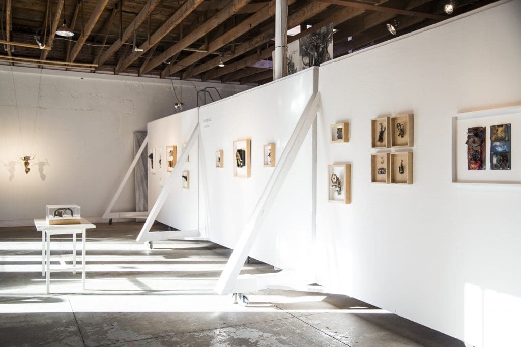 Wayne Hall’s exhibition installed in the Rebal/Searcy Studio