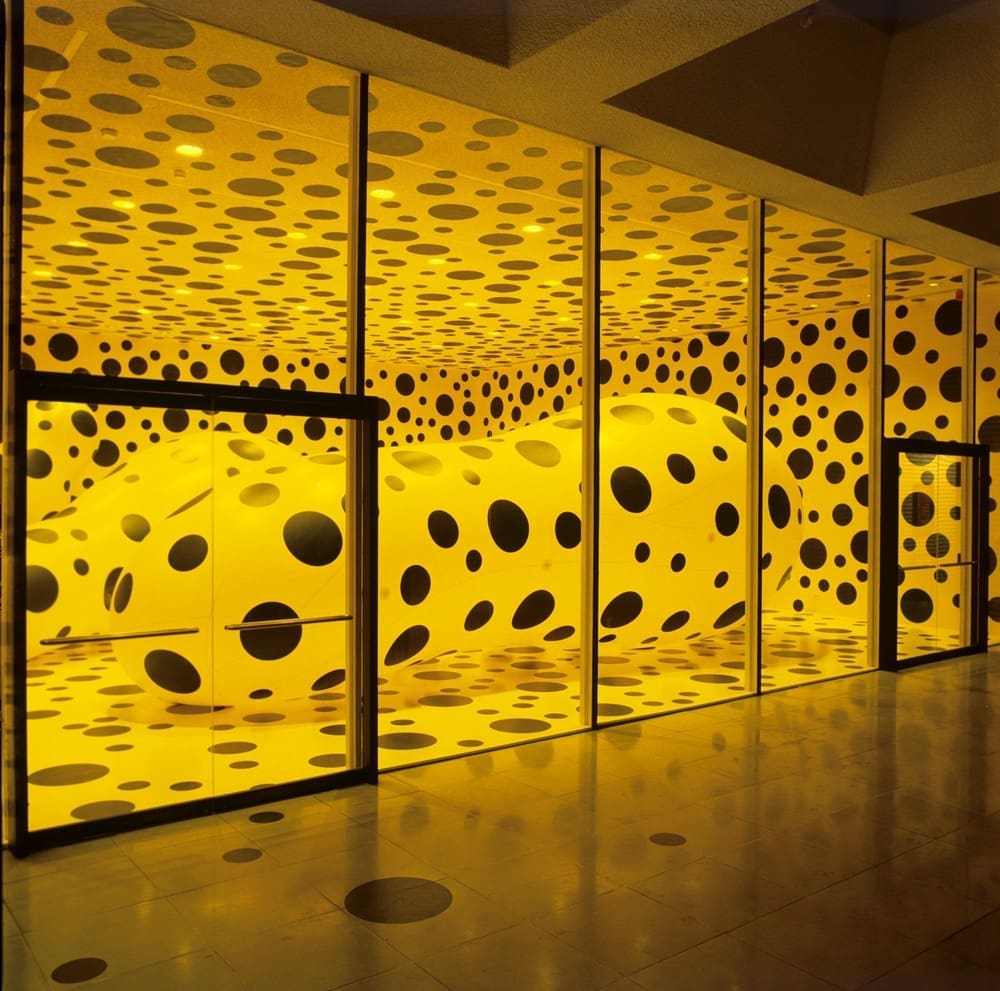 Yayoi Kusama's "Dots Obsession," September 18 - November 2, 1997, at Rice University Art Gallery, was the artist's first installation in Texas.