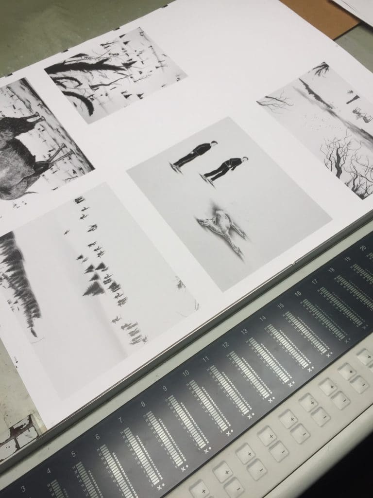 Robyn O'Neil gets a press check. Gibb personally traveled to the printer outside of Shanghai to review each and every page. 
