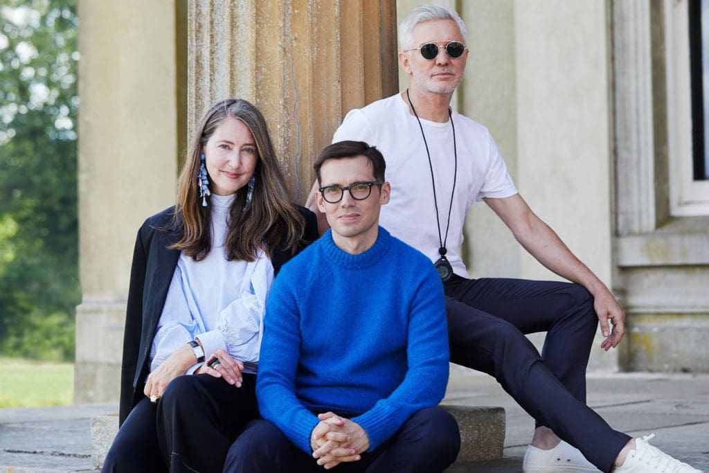H&M creative advisor Ann-Sofie Johansson, designer Erdem Moralioglu, and filmmaker Baz Luhrmann
