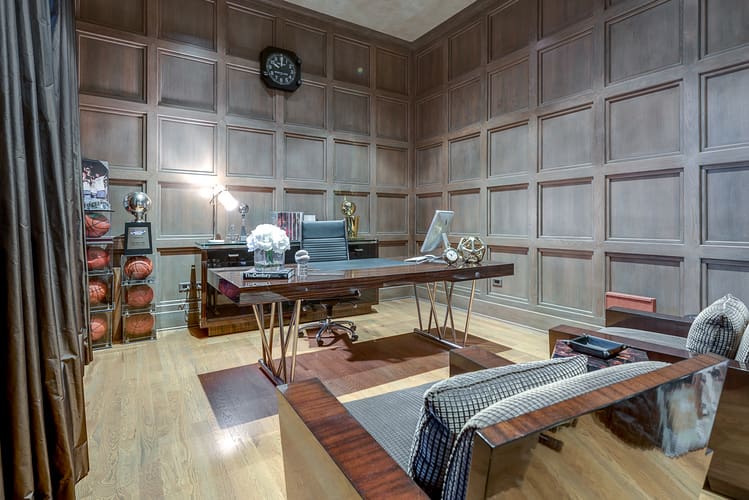 This home office is for a professional athlete with a taste for all things contemporary.