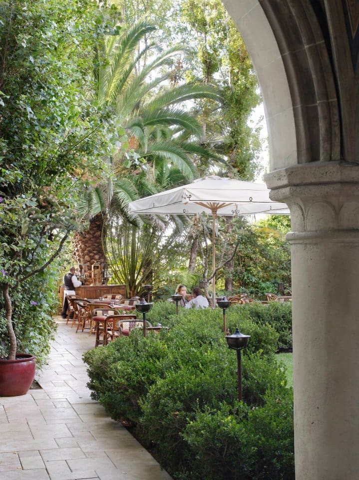 Pathway to Chateau Marmont's legendary pool 
