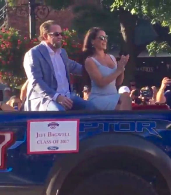 Jeff Bagwell and his wife Rachel rode down Main Street in a parade — a scene straight from 1952.