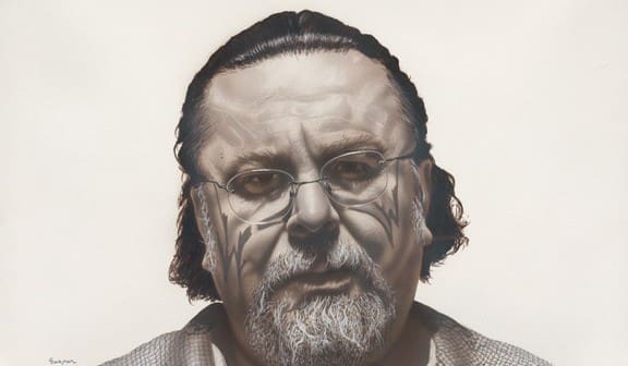 A masterful acrylic on paper by Gaspar Enriquez: "John," 2013 from De Puro Corazon series. The retired El Paso-area high school teacher has inspired many of his students to go onto creative careers. (Collection and copyright the artist)