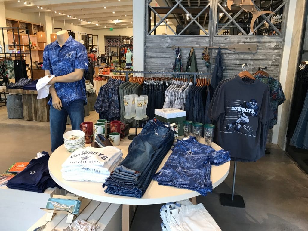Tommy Bahama sells special Cowboys merch in the new Plano store. 
