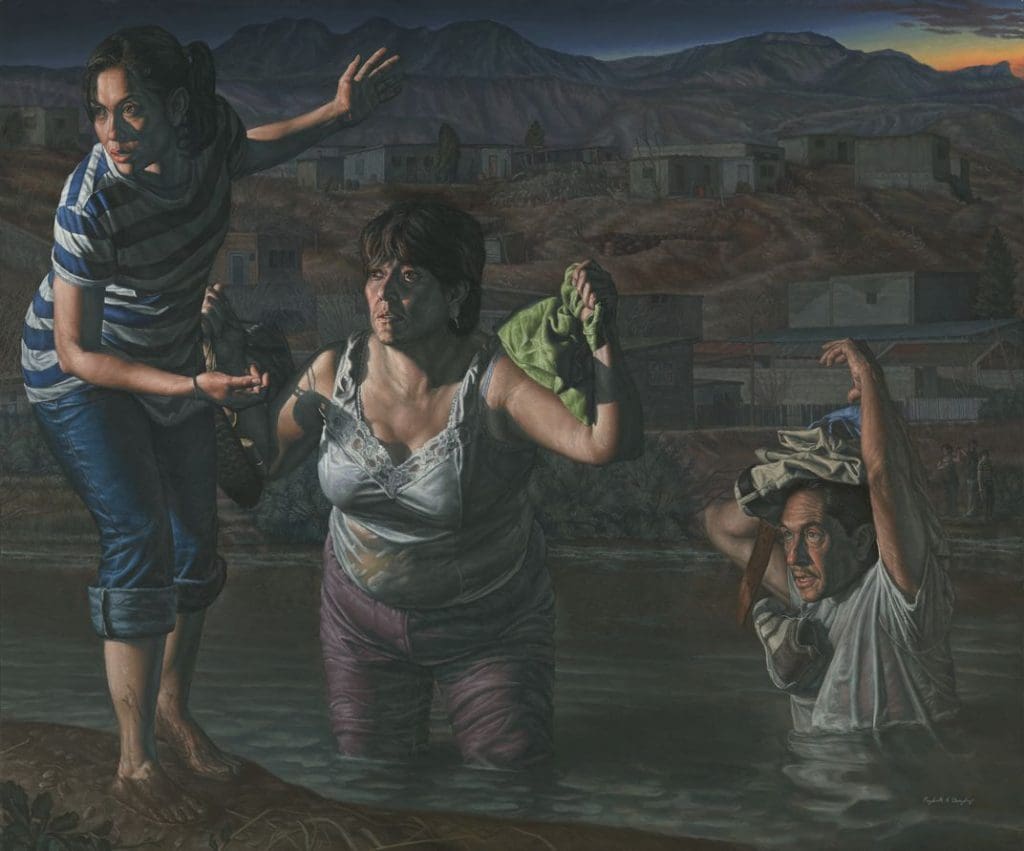 Rigoberto A. Gonzalez's "La Guia (The Guide)," 2014, offers a Baroque take on life at the border. (Collection and copyright the artist)