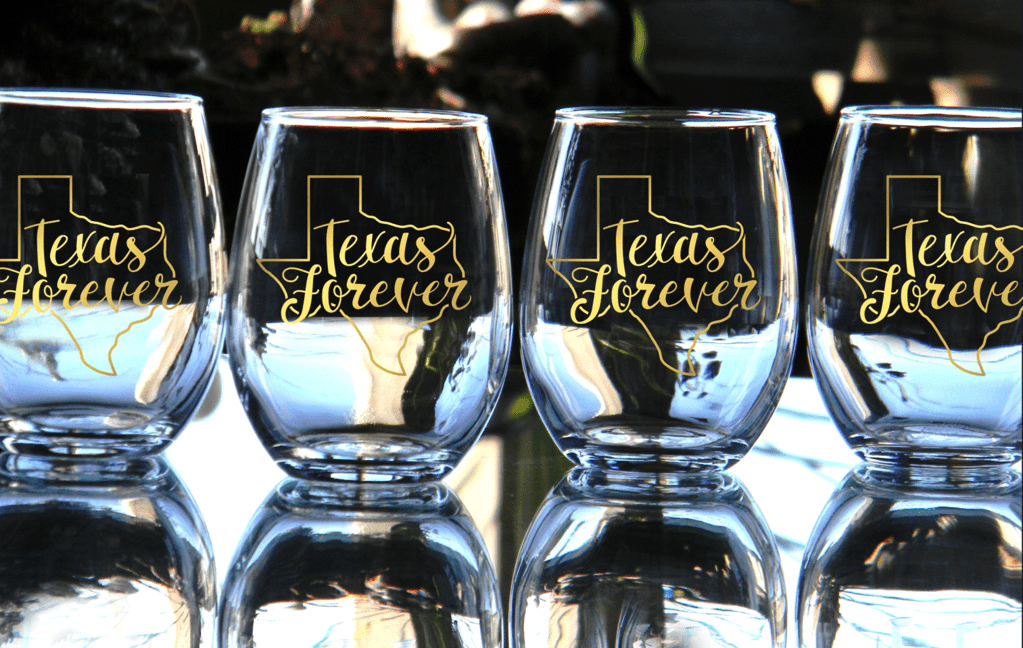 Lushra is donating 50% of proceeds from its Texas Forever wine glass to relief efforts. 