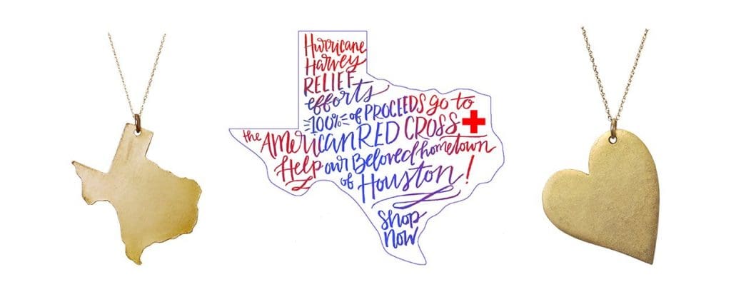Houston-based jewelry designer Golden Thread is doing their part for relief efforts. 