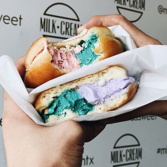 Milk 'n Cream uses a hot press on the ice cream and milk bun, like a panini. 