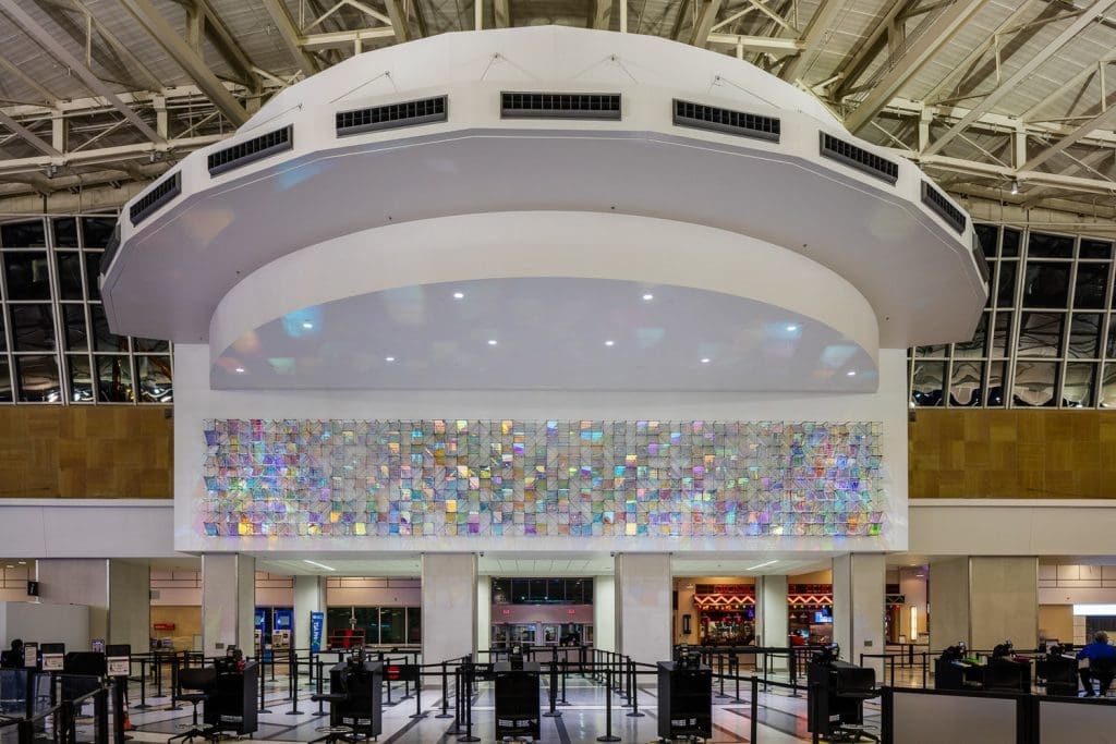Christian Eckart's "Cloud Room," 2015, a site-specific creation for Hobby Airport, is among the high points of HAA's public art process.
