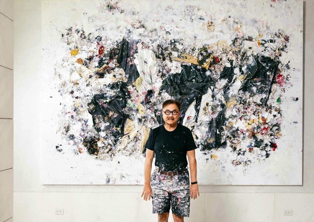 Michael Chow, aka Mr. Chow, exhibited and spoke at the Texas Contemporary Fair, 2016. He was co-presented by Cindy Lisica Gallery and Barbara Davis Gallery. (Photo Casey Dunn) 