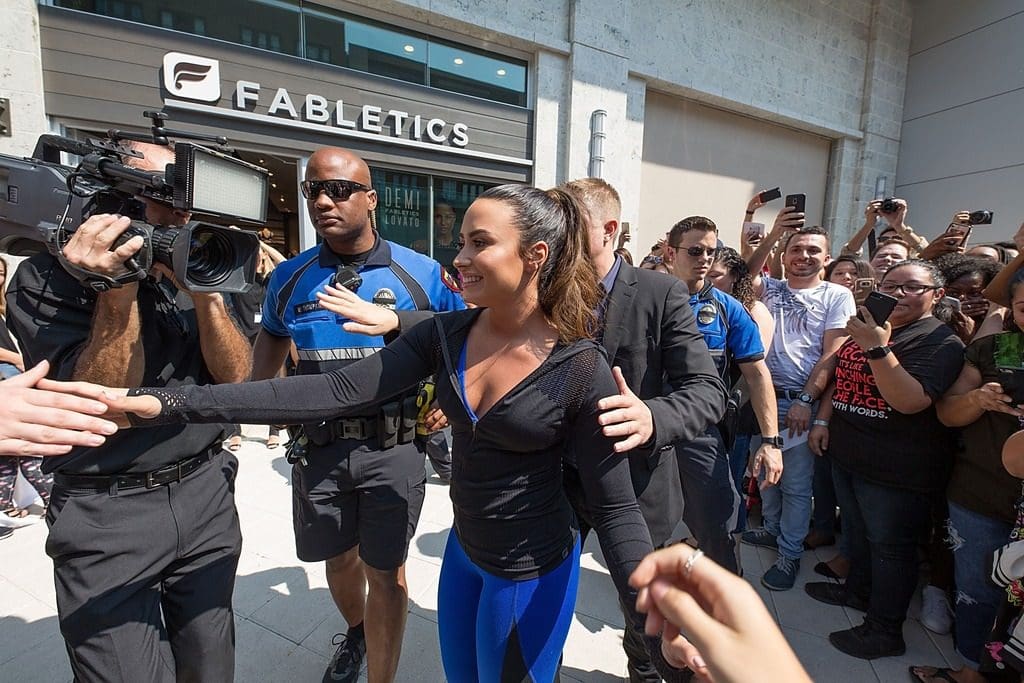 Demi Lovato visited the Legacy West Fabletics store to promote her latest collaboration with the brand. 