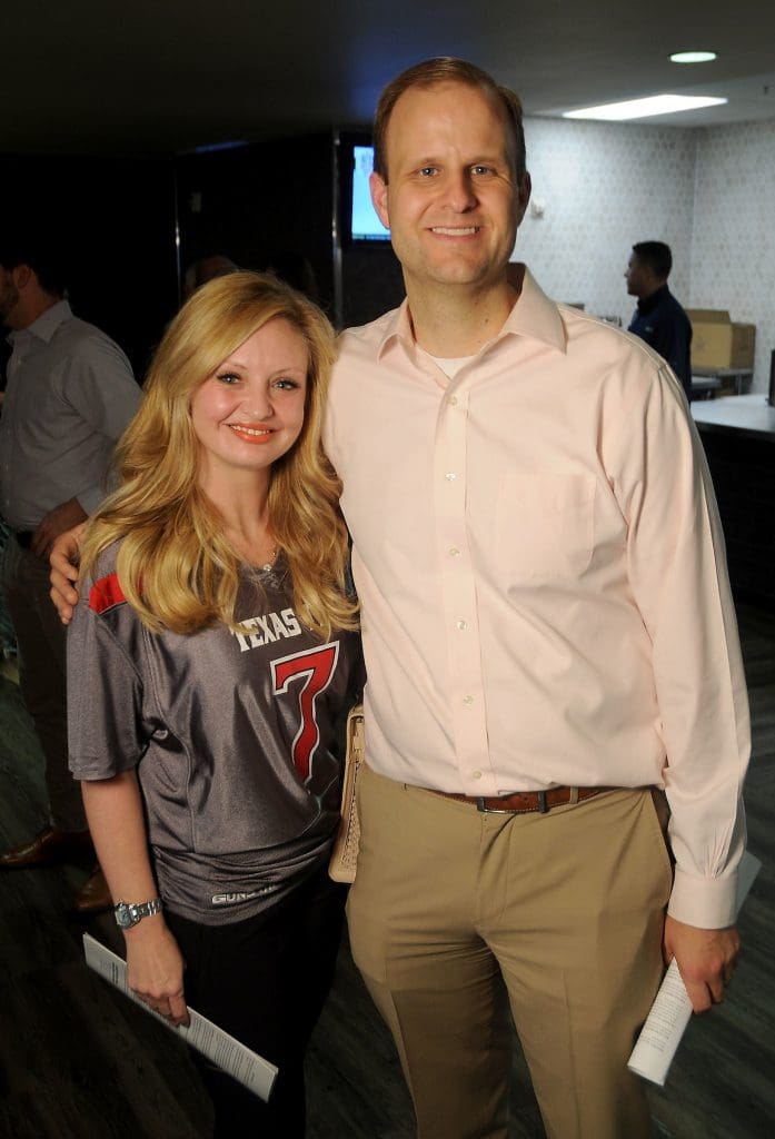 Ashley and Chris Petersen at the Fantasy Football event benefiting the Boys & Girls Harbor at NRG Stadium Tuesday Sept. 26, 2017.(Dave Rossman Photo)
