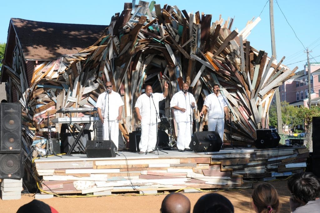 Dan Havel and Dean Ruck's "Fifth Ward Jam," 2011, at 3705 Lyons Ave. was also a highly successful work of public art as well as place-making for Houston's historic Fifth Ward. (Photo Debra Ham)