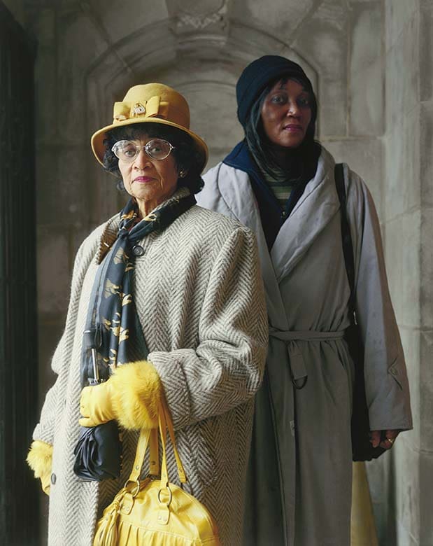 Paul D'Amato snapped churchgoers "Margaret and Marquetta Tisdell, Original Providence Baptist Church,"
2013, to create an unforgettable double portrait. 
(Collection and copyright the artist. Courtesy Stephen Daiter Gallery, Chicago, Illinois.) 
