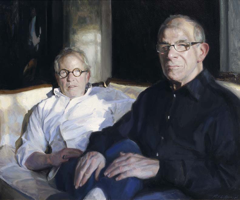 Paul Oxborough;s "Harvey and Teddy," 2014, sensitively records a gay couple at home. (Collection Harvey Filister and Ted Bair, copyright the artist) 