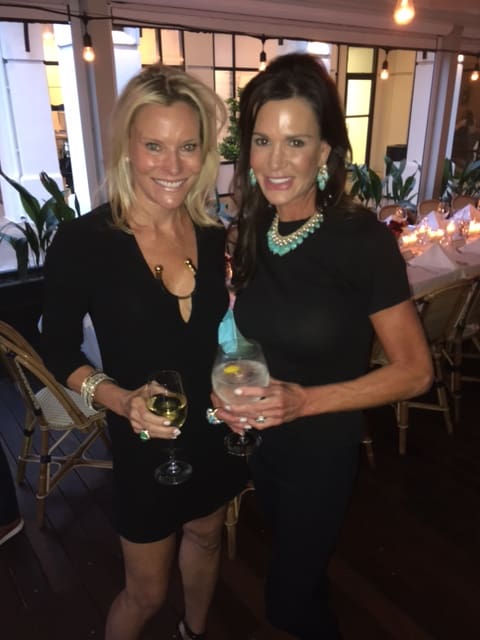 Hostess Wendy Payne and a guest at Le Bilboquet