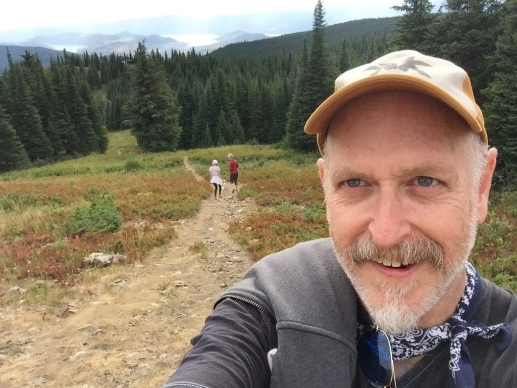 Pre-Artpace, hiking in British Columbia for a Caetani Cultural Centre residency, in Vernon, British Columbia. 