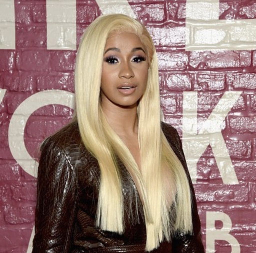 Rapper Cardi B wearing Levenity's python coat.