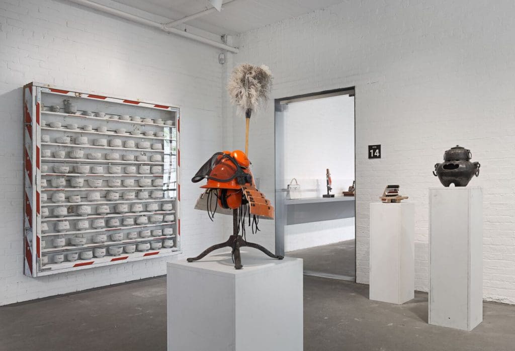 Inside Tom Sachs' Tea Ceremony exhibition at the Noguchi Museum. 
