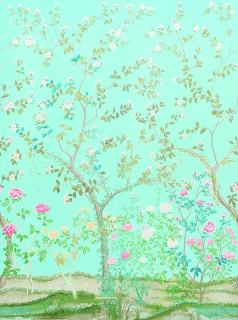 Madame de Pompadour in aqua, Miles Redd II for Schumacher