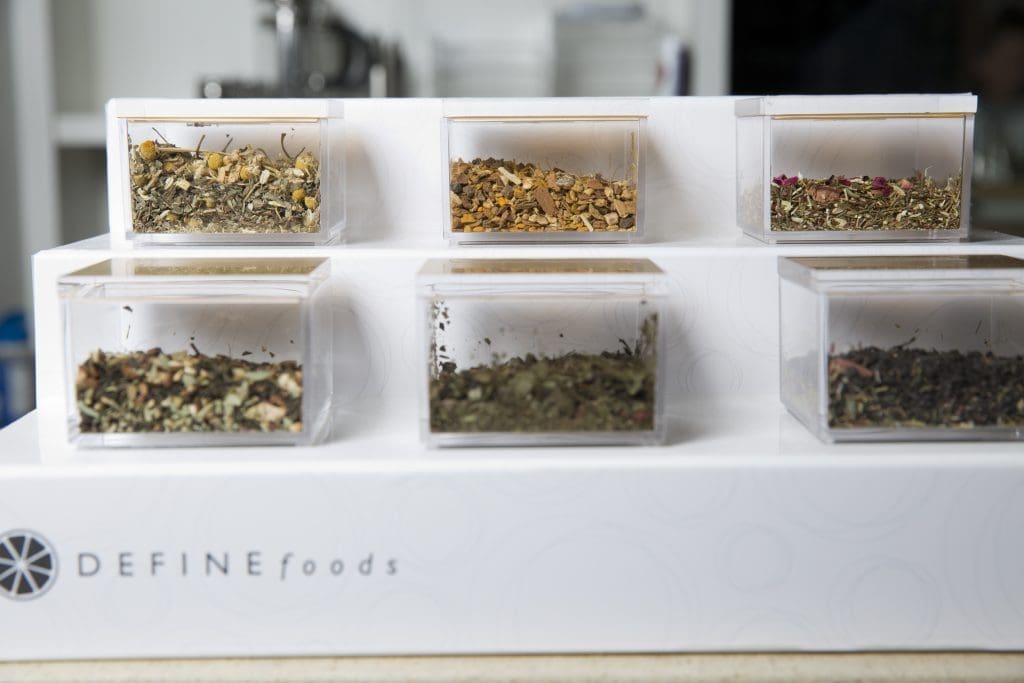 Custom tea blends at Define Foods Tea + Elixir Bar.