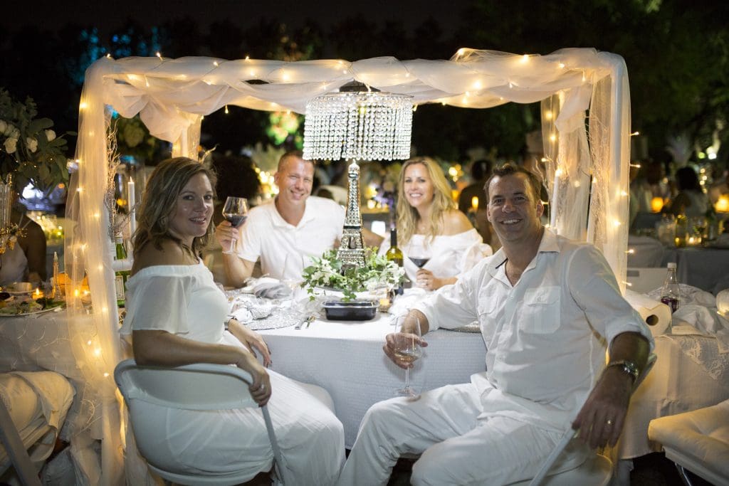 Guests created unique and elegant decorations for the party. 
