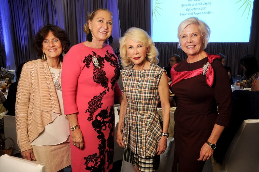 From left: Donna Vallone, Carol Linn, Diane Lokey Farb and Sallie Sargent at the 2017 Memorial Hermann Razzle Dazzle luncheon "Radiance" at the Westin Houston Memorial City Thursday Oct. 12, 2017.(Dave Rossman Photo)