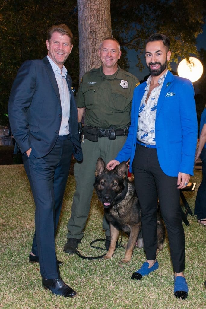 Bill Baldwin, Officer Jeff Michael with Bullet, Fady Armanious