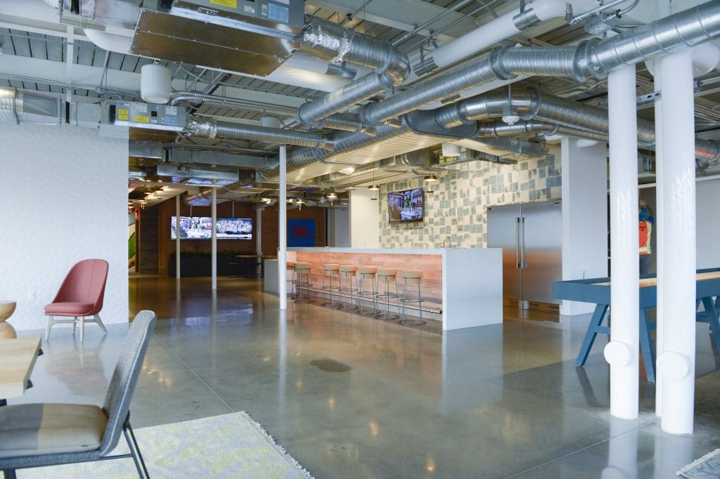 The building boasts several large communal spaces.