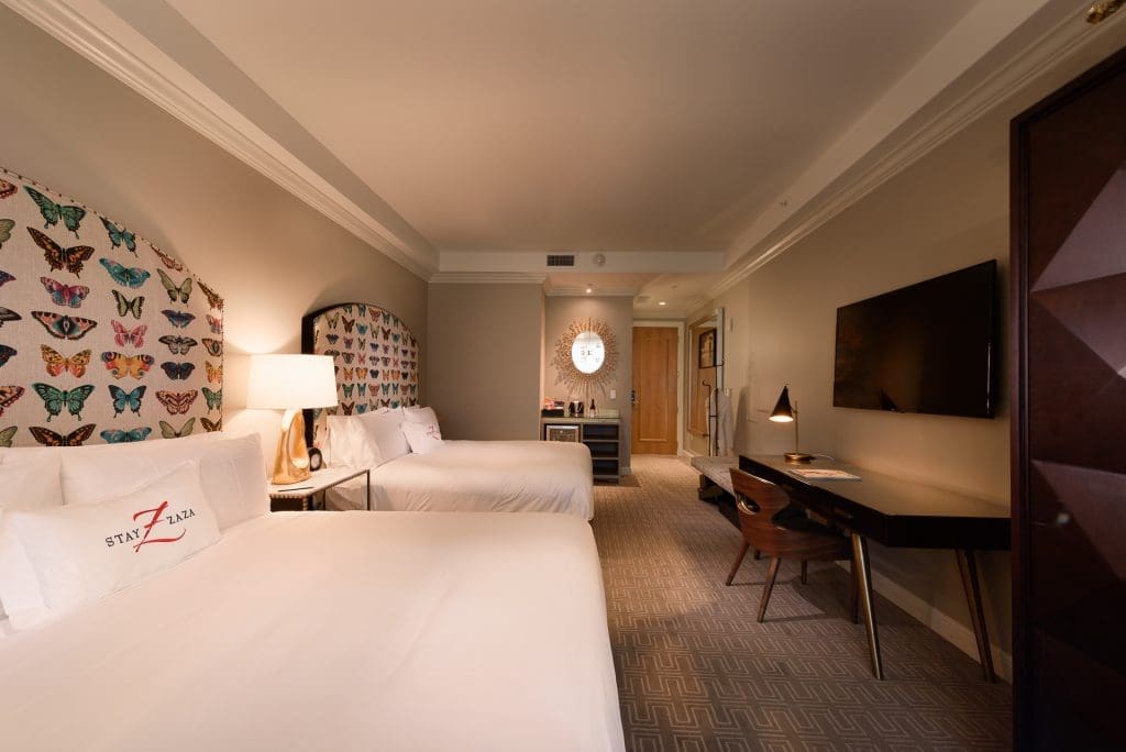 Hotel ZaZa Memorial City double rooms boast two king beds rather than the usual setup.