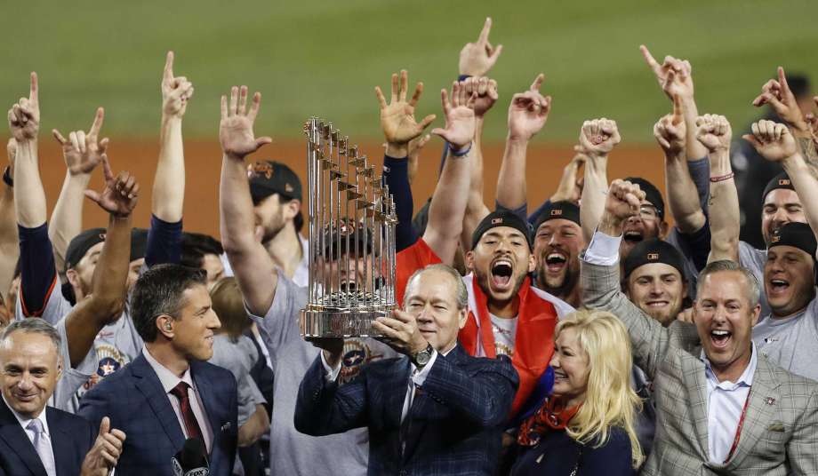 The Houston Astros' World Series trophy had an accident at a black-tie affair.