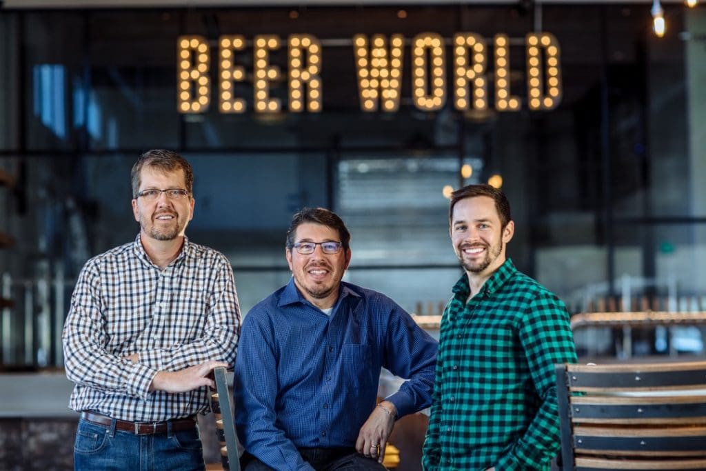 Co-owners Dave Kirk and Greg Nixon, head brewmaster Blake Morrison