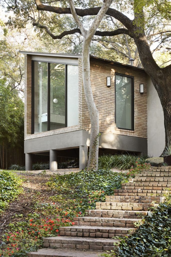 Back view of the original master bedroom wing, clad in St. Joe brick.
