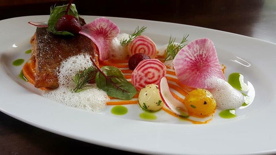 Maison Pucha Bistro does salmon in a more colorful way. (Courtesy Maison Pucha.)