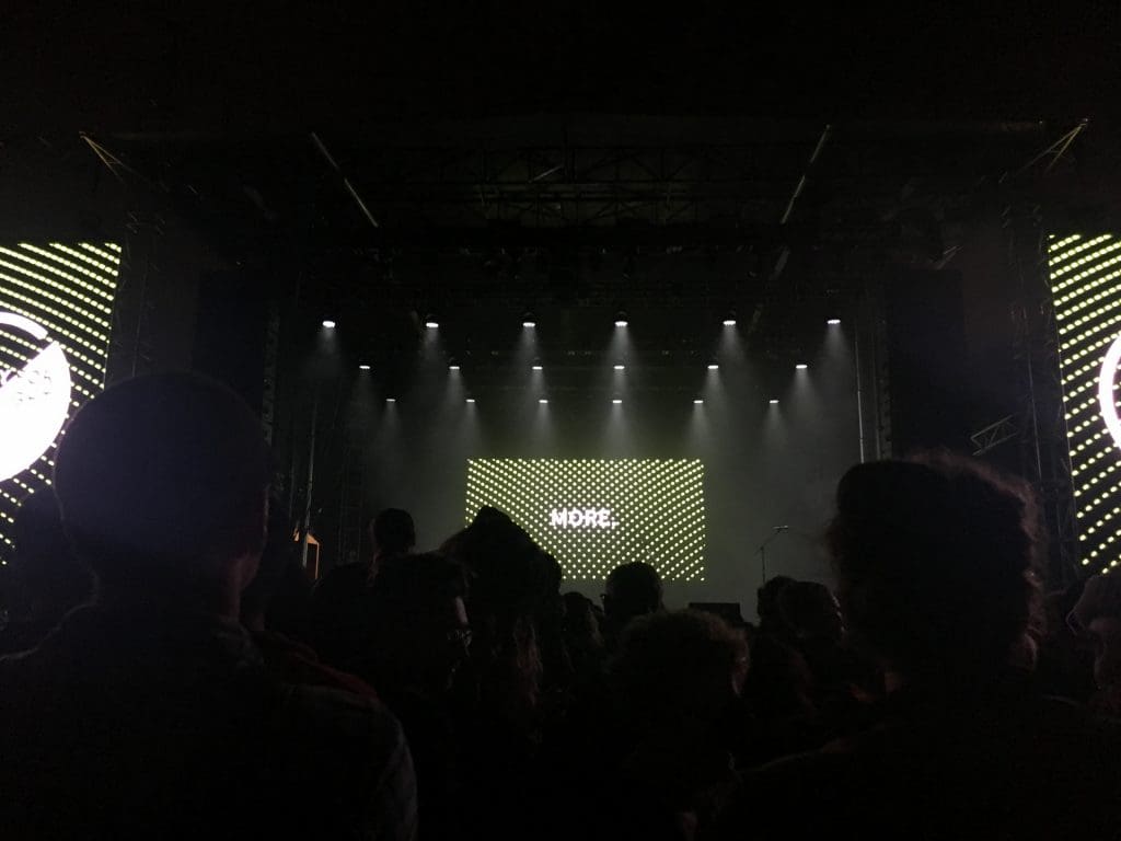 Day for Night hyped up St. Vincent's performance at the green stage. 