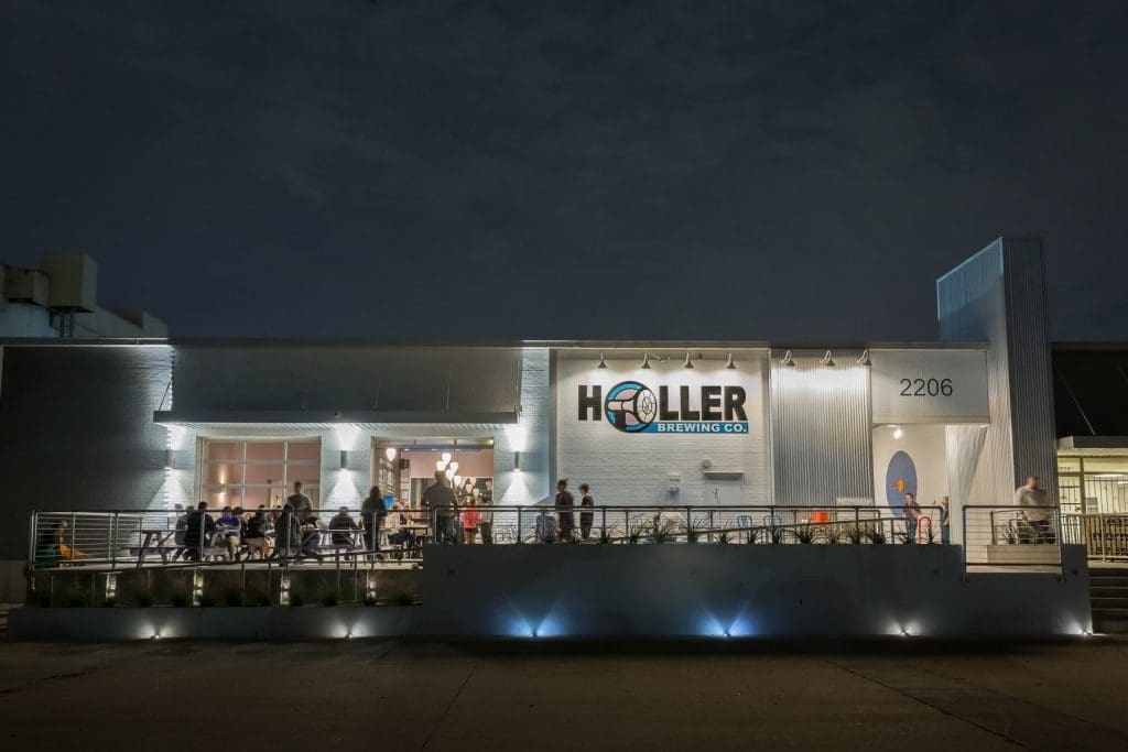 Holler's patio looks out on art-central Sawyer Yards.