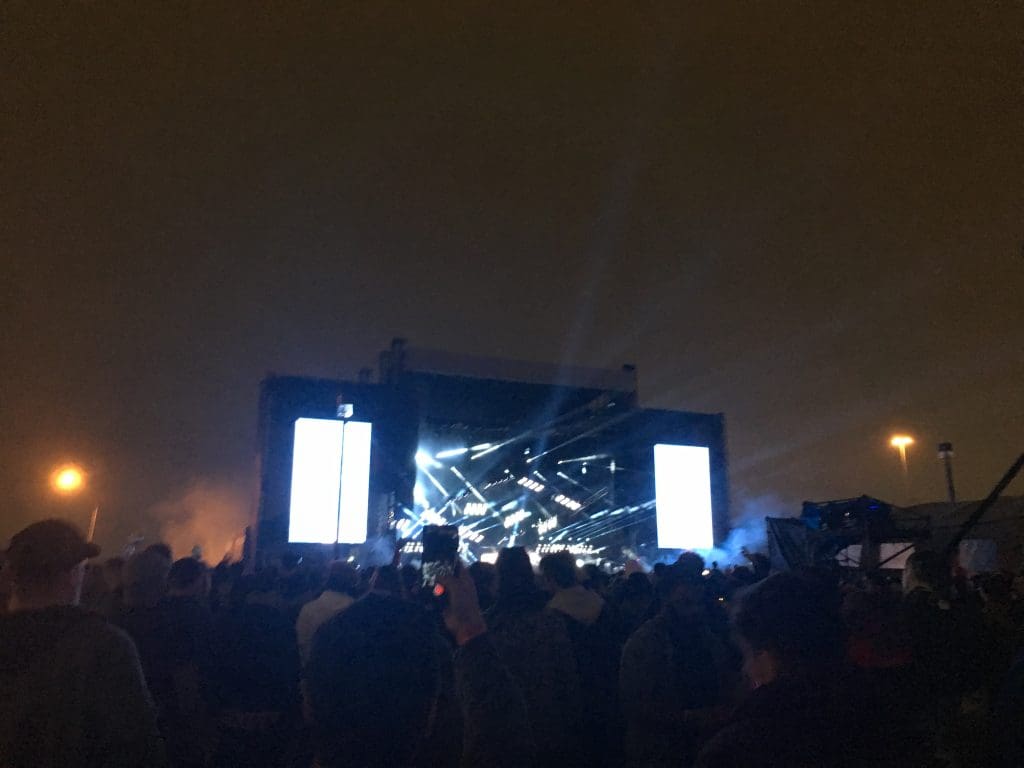 Justice cut off their crazy light show about 15 minutes early. 